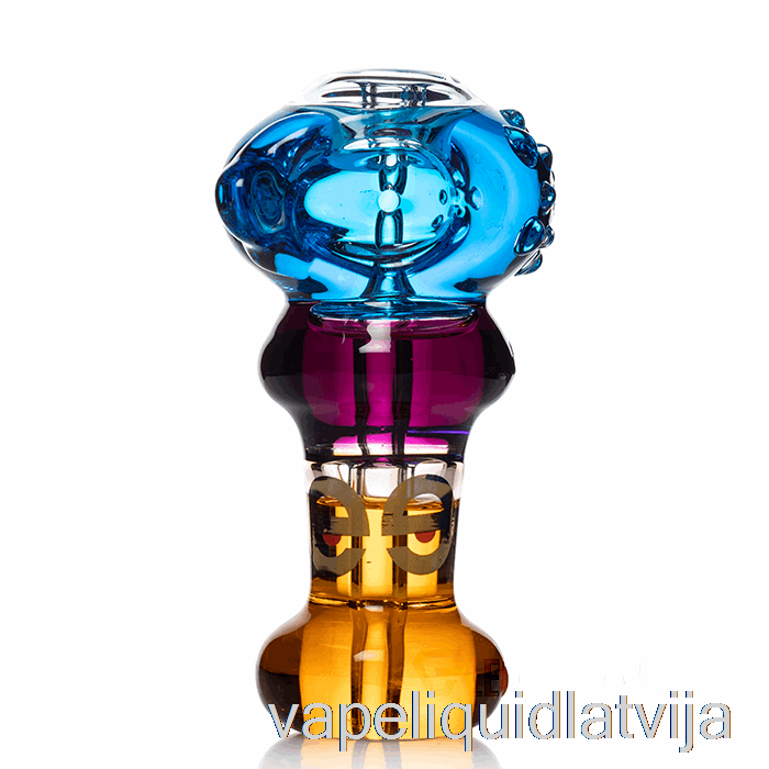 Vaigu Stikls Trīskārša Sasaldējama Karote Rokas Pīpe Zila / Violeta / Oranža Vape šķidrums